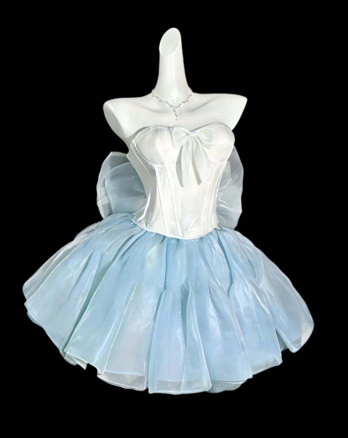 2026 New Homecoming Dresses Mini Short Sweetheart White Blue Graduation Cocktail Dress N4305