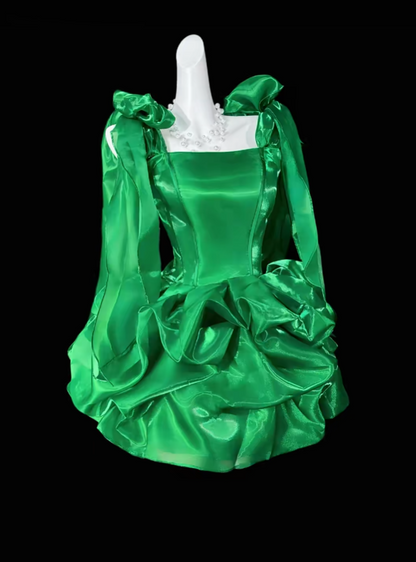 Cute Ball Gowns Spaghetti Strap Green Short With Bow-knot Mini Party Dress Homecoming Dresses N4311