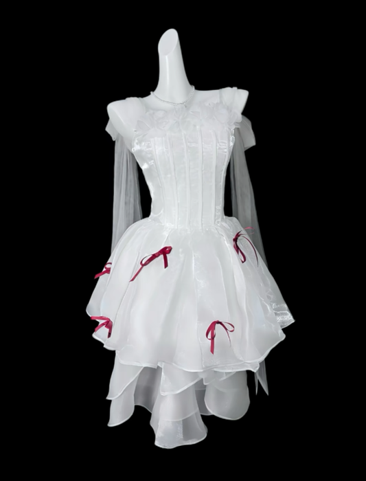 2026 New Homecoming Dresses Short Mini White With Bow Graduation Cocktail Dress N4315