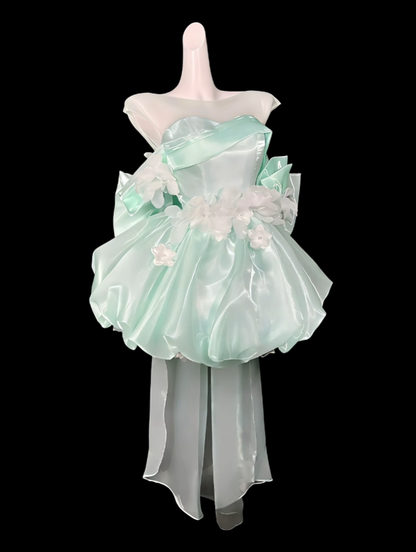 Sweet Ball Gown Off The Shoulder Mint Green Short Mini Party Dress Cocktail Homecoming Dresses N4323