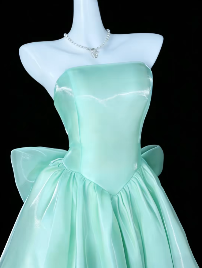 2026 New Homecoming Dresses Mint Green Strapless Knee Length With Bow Graduation Cocktail Dress N4325