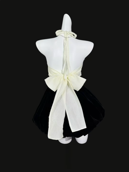 Sweet Ball Gown Halter Little Black Dress Short Mini Party Cocktail Homecoming Dresses N4327