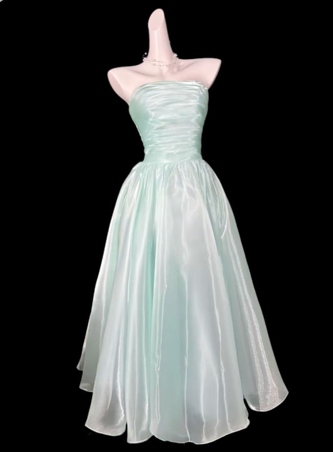 2026 New Homecoming Dresses A Line Strapless Mint Green Knee Length Graduation Cocktail Dress N4329