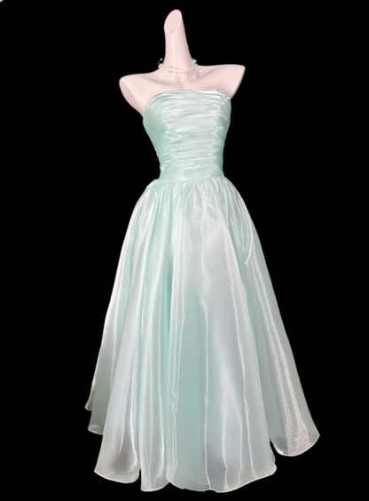 2026 New Homecoming Dresses A Line Strapless Mint Green Knee Length Graduation Cocktail Dress N4329