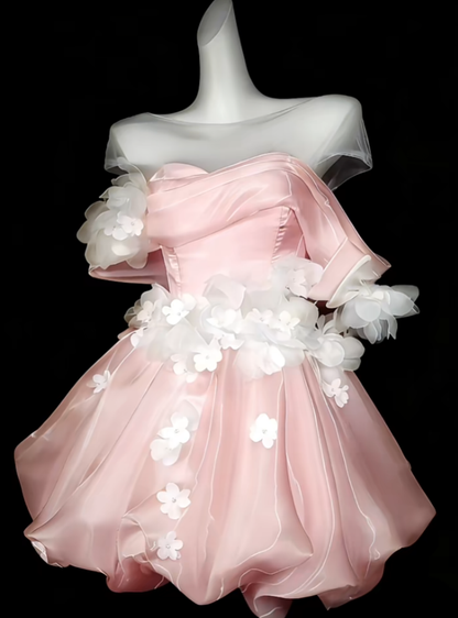Sweet Ball Gown Off The Shoulder Red Short Mini Party Birthday Cocktail Homecoming Dresses N4416