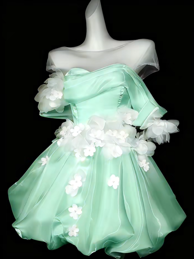 Sweet Ball Gown Off The Shoulder Short Mini Party Birthday Cocktail Homecoming Dresses N4412