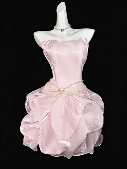 Unique Ball Gowns Strapless Lilac Short Mini Party Cocktail Homecoming Dresses N4353