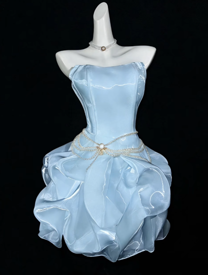 Unique Ball Gowns Strapless Lilac Short Mini Party Cocktail Homecoming Dresses N4353