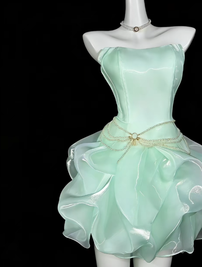 Unique Ball Gowns Strapless Lilac Short Mini Party Cocktail Homecoming Dresses N4353