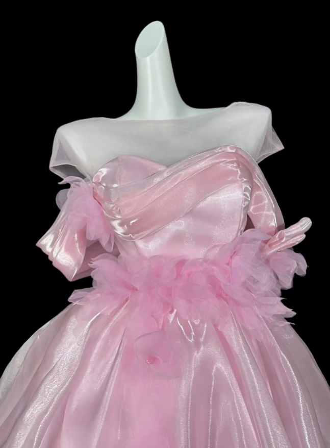 Sweet Ball Gown Off The Shoulder Pink Short Mini Party Birthday Cocktail Homecoming Dresses N4355