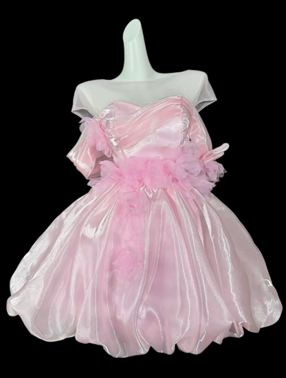 Sweet Ball Gown Off The Shoulder Pink Short Mini Party Birthday Cocktail Homecoming Dresses N4355