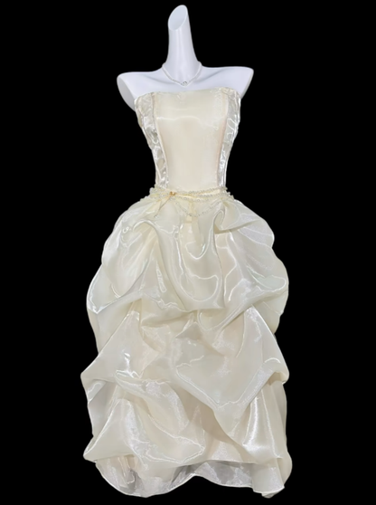 Sweet Ball Gown Strapless Middle Tea Length Party Cocktail Homecoming Dresses N4369