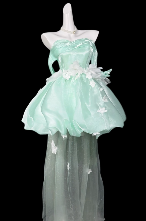 Unique Ball Gowns Off The Shoulder Mint Green Short Mini Party Cocktail Homecoming Dresses N4376