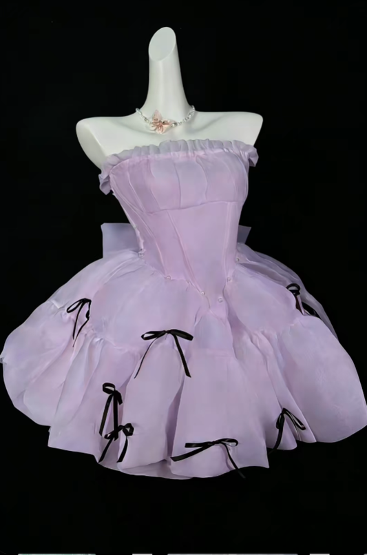 Beautiful Ball Gown Strapless Short Mini Mint Lilac Graduation High School Party Homecoming Dresses N4383