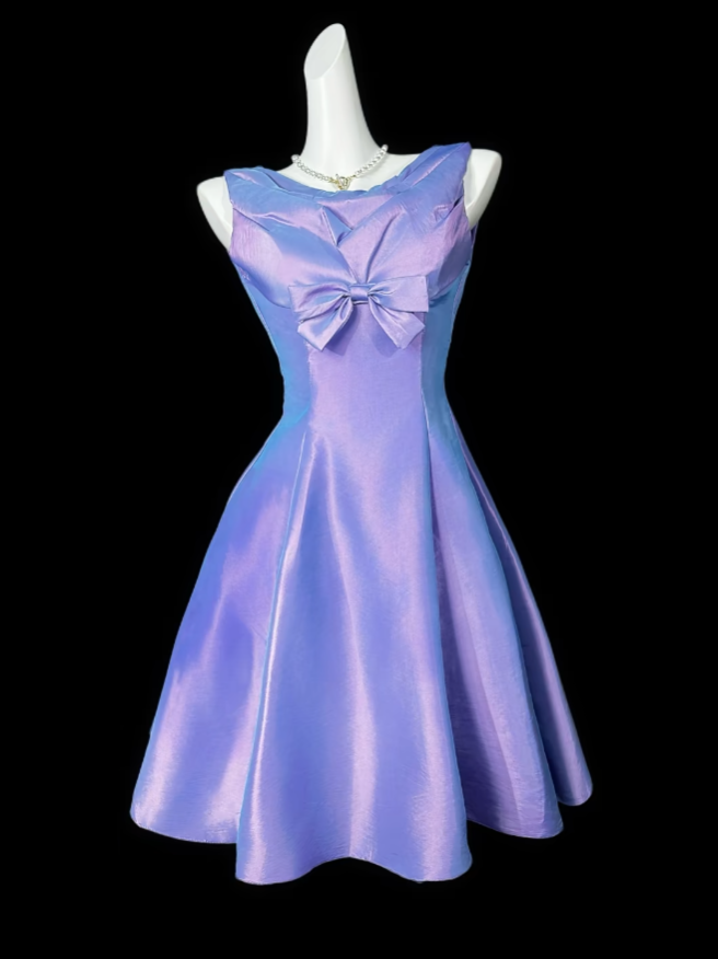 Beautiful A Line Scoop Knee Length Lilac Graduation High School Party Homecoming Dresses N4384