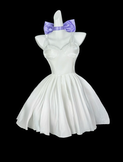 Unique Ball Gowns Spaghetti Strap White Short Mini Party Graduation Homecoming Dresses N4422