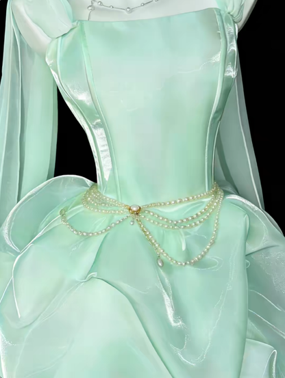 Unique Ball Gowns Spaghetti Strap Mint Green Short Mini Party Graduation Homecoming Dresses N4424