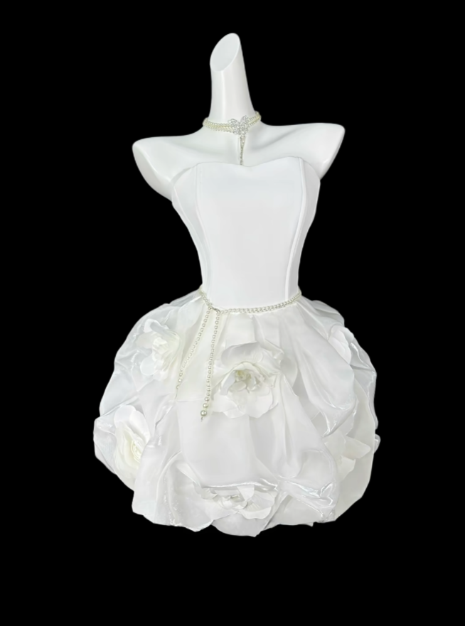 Beautiful Ball Gowns Sweetheart White Graduation High School Party Homecoming Dresses N4430