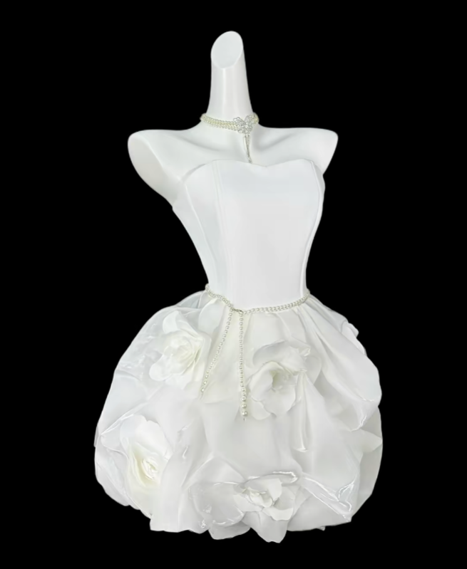 Beautiful Ball Gowns Sweetheart White Graduation High School Party Homecoming Dresses N4430