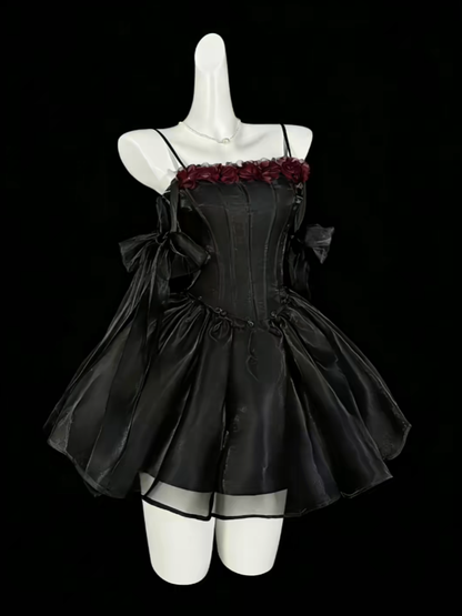 Unique Ball Gowns Spaghetti Strap Little Black Dress Short Mini Party Graduation Homecoming Dresses N4431