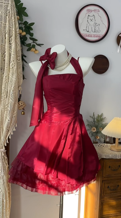 Elegant A line Halter Tulle Burgundy Dance Senior Short Inspo Formal Graduation Inspo Homecoming Dresses N4603
