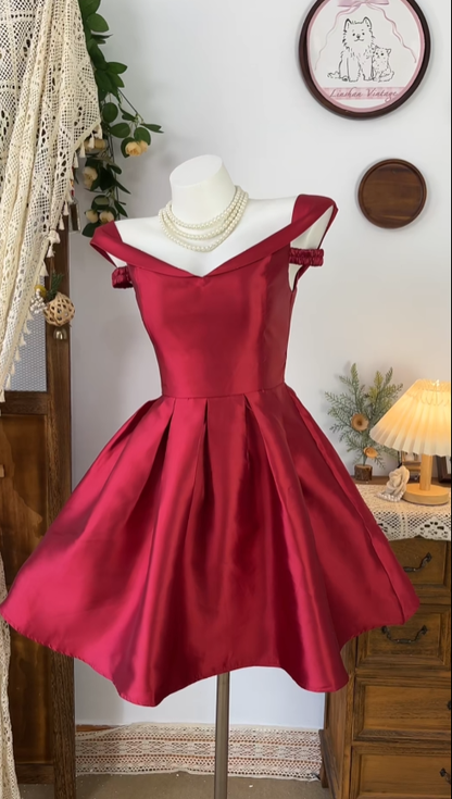 Simple Ball Gowns Off The Shoulder Burgundy Dance Senior Short Inspo Formal Graduation Inspo Homecoming Dresses N4619