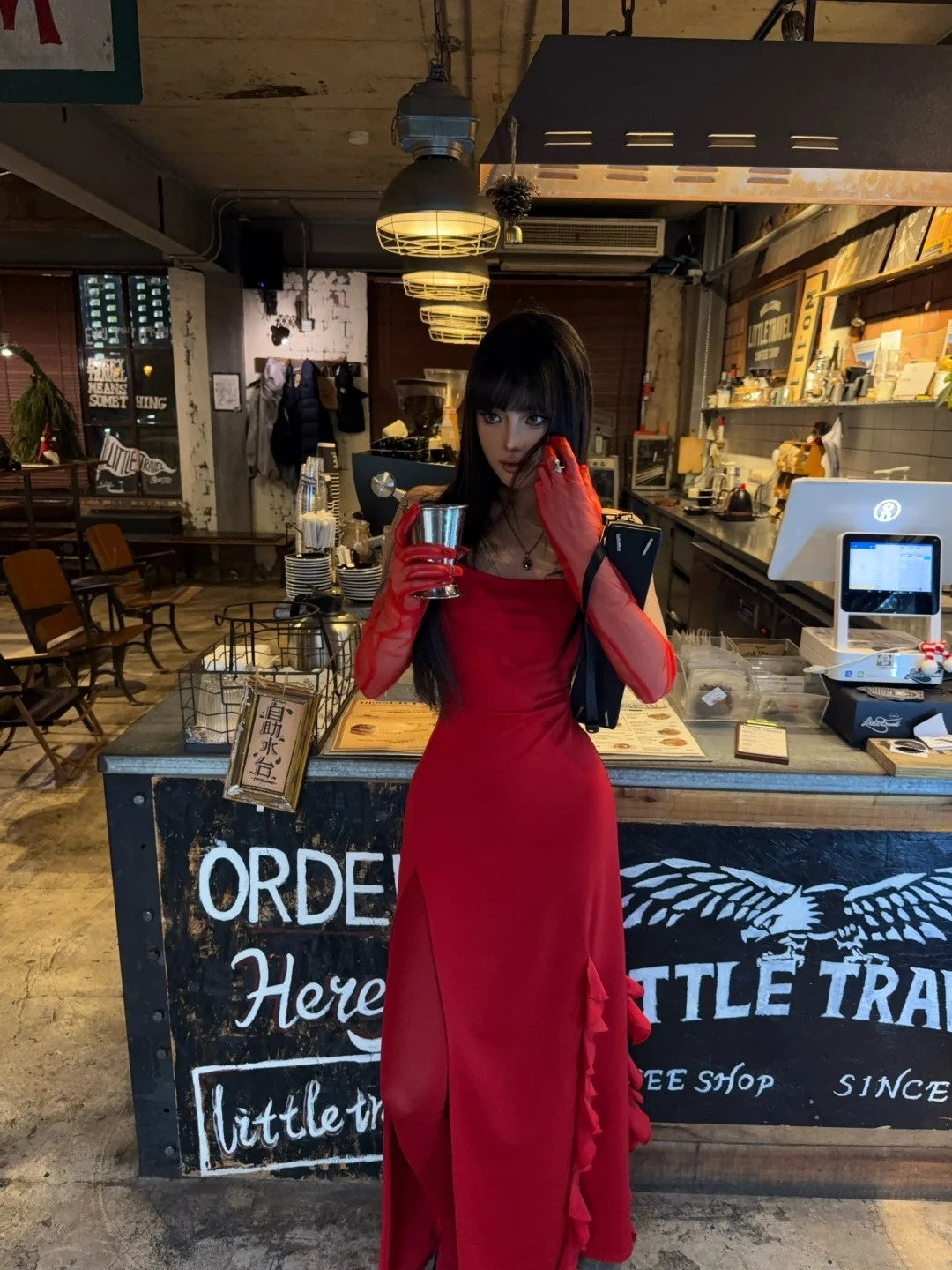 Unique Mermaid Strapless Bright Red Slit Long Prom Dresses Inspiration Prom Gowns Formal Prom Dress N462