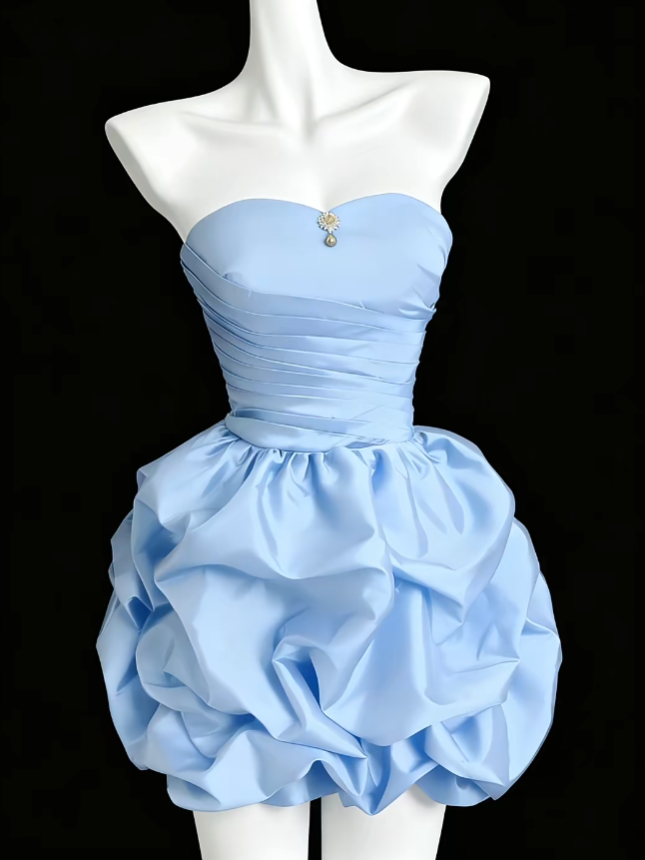 Pretty Ball Gown Strapless Lilac With Ruffled Senior Inspo Graduation High School Homecoming Dresses N4641