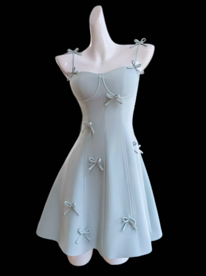 Pretty A line Spaghetti Strap Light Sky Blue Satin Senior Inspo Graduation High School Short Homecoming Dresses N4650