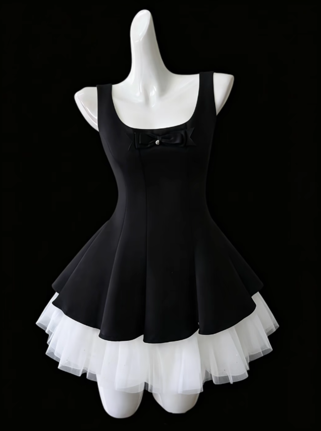 Gorgeous Ball Gown Square Neck Little Black Mini Senior Short Hoco Gown High School Homecoming Dresses N4673