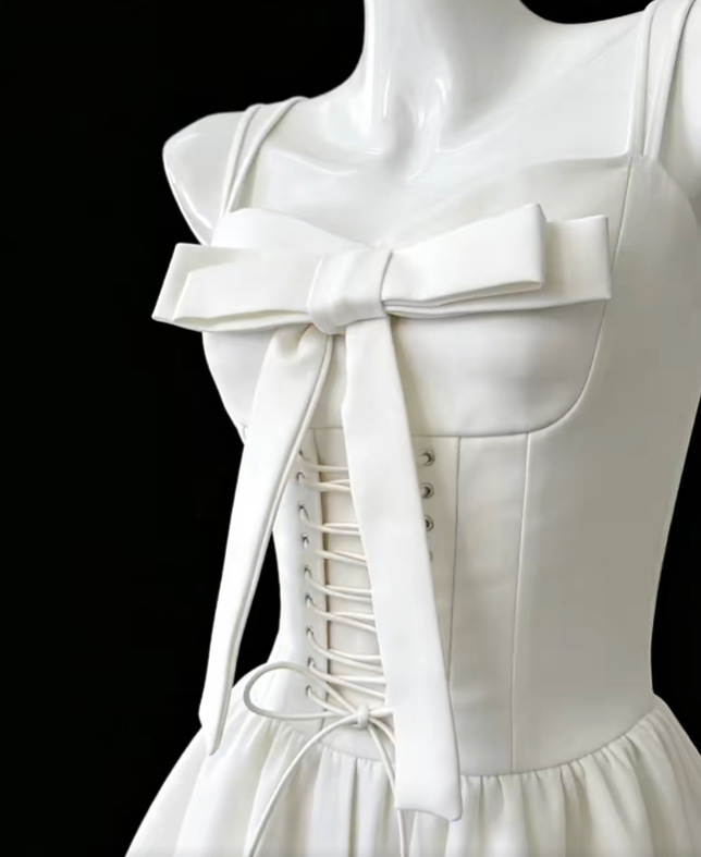 Modest A Line Square Neck White With Bow-knot Mini Senior Short Hoco Gown High School Homecoming Dresses N4676