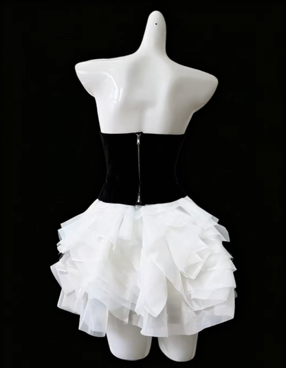 Pretty Ball Gown Strapless Sleeveless White Mini Senior Inspo Graduation High School Short Homecoming Dresses N4680
