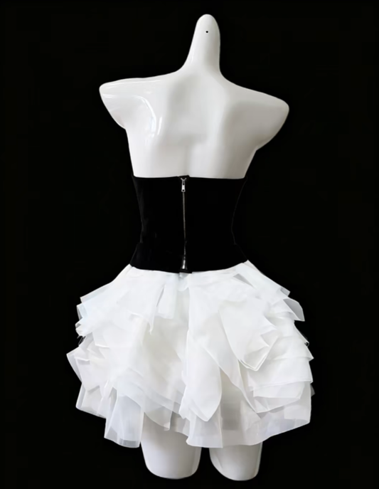 Pretty Ball Gown Strapless Sleeveless White Mini Senior Inspo Graduation High School Short Homecoming Dresses N4680