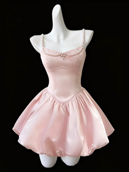 Fashional Ball Gowns Spaghetti Strap Pink Mini Senior Short Hoco Gowns High School Homecoming Dresses N4682