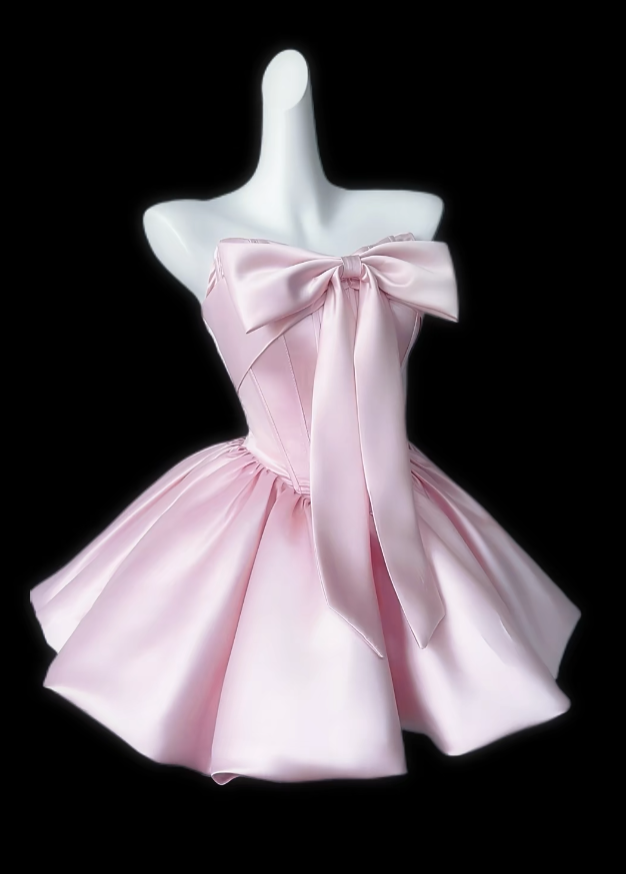 Elegant Ball Gown Strapless Sleeveless Pink Mini Senior Inspo Graduation Short Homecoming Dresses N4703