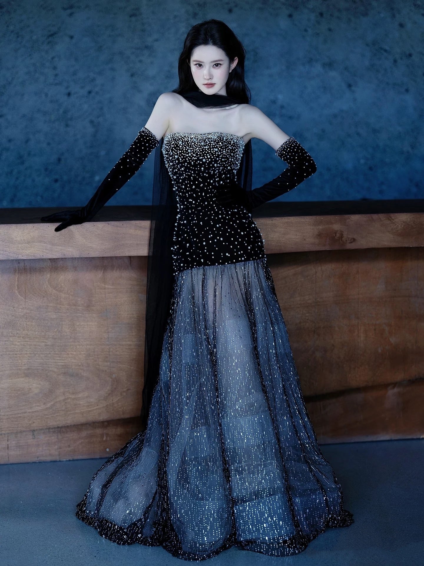 Princess Mermaid Strapless Black Sequined Long Formal Evening Dress Formal 18th Birthday Gowns Prom Dresses N738
