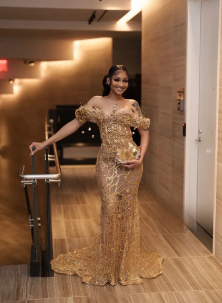 Glittery Mermaid Off The Shoulder Prom Dresses For Black People Girls Gold Sequin Beaded Crystals Long Formal Evening Party Gown N818