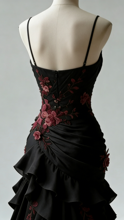 Sparkly Mermaid Spaghetti Strap Black Long Prom Dresses Sexy Formal Gowns N826