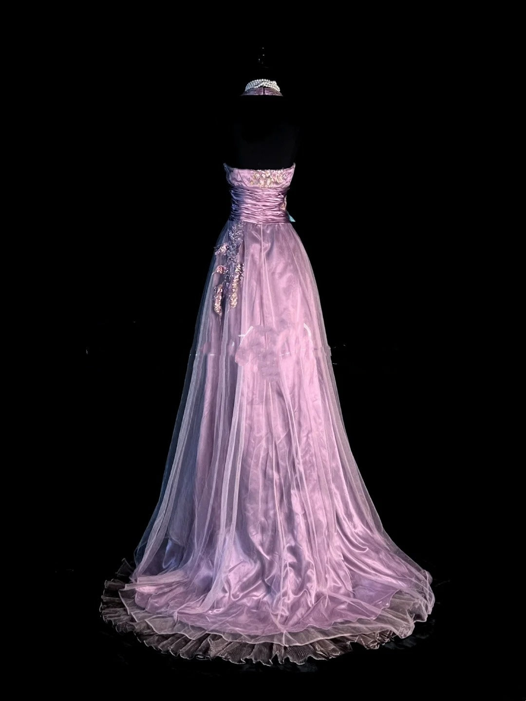 Vintage A Line V Neck 1950s Lilac With Beaded Appliques Long Prom Dresses Party Dress 18th Birthday Outfits Graduation Dress N922