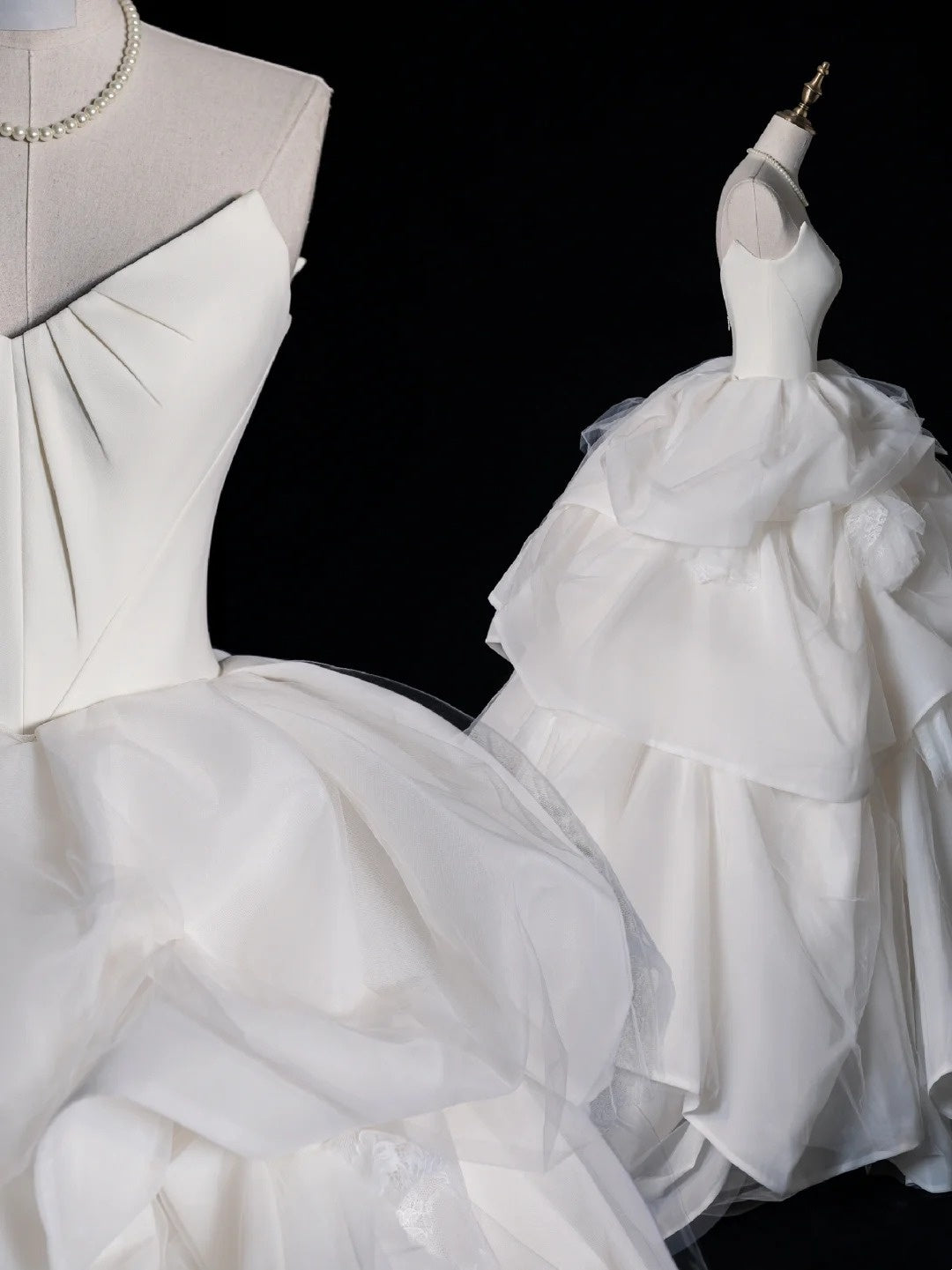 Modest Ball Gown Sweetheart White Satin Wedding Dress Long Fairytale Autumn Bridal Dresses N516