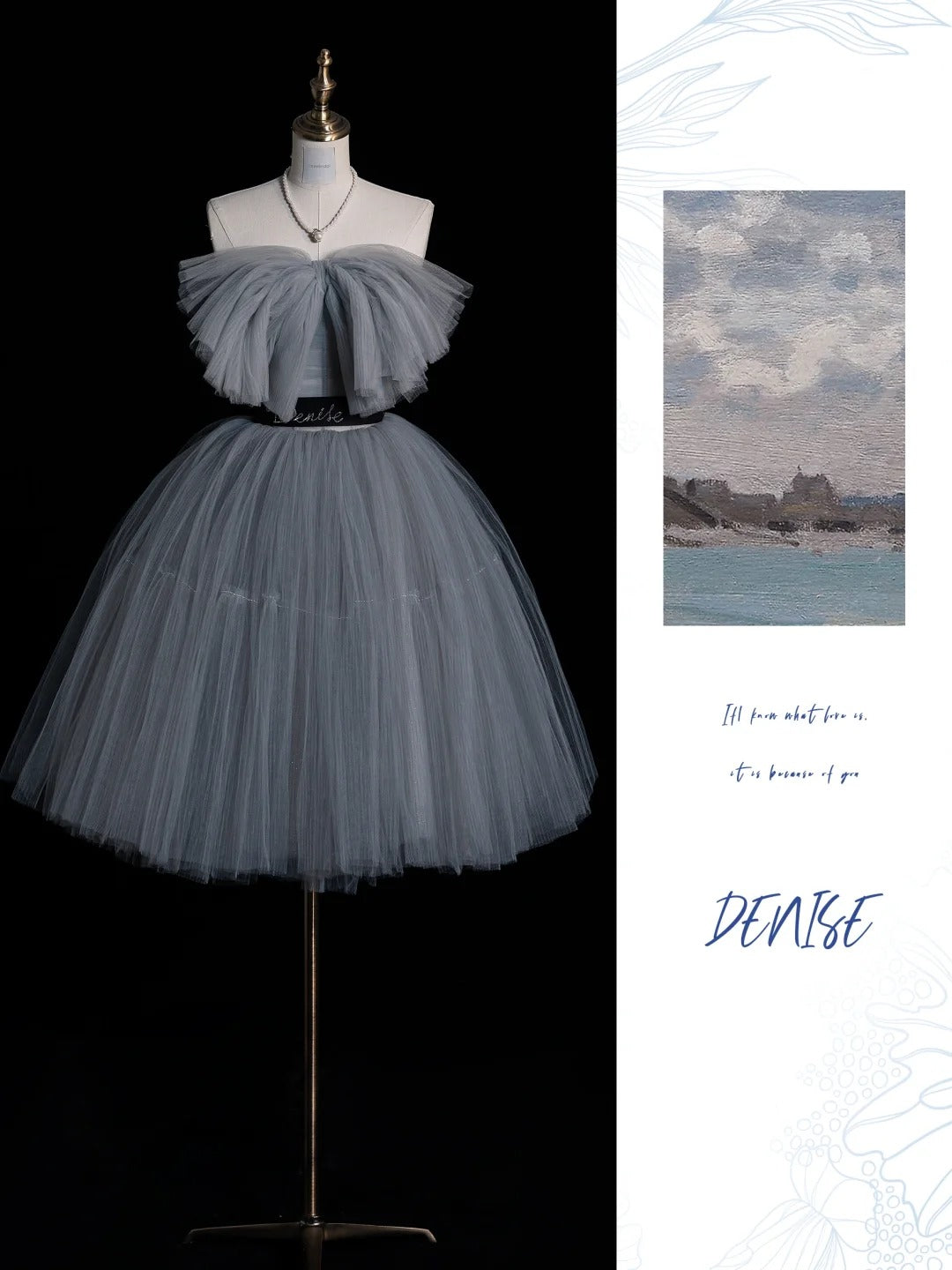 Elegant Ball Gown Strapless Gray Tulle Short 16th Birthday Dress Middle School Homecoming Dresses N524