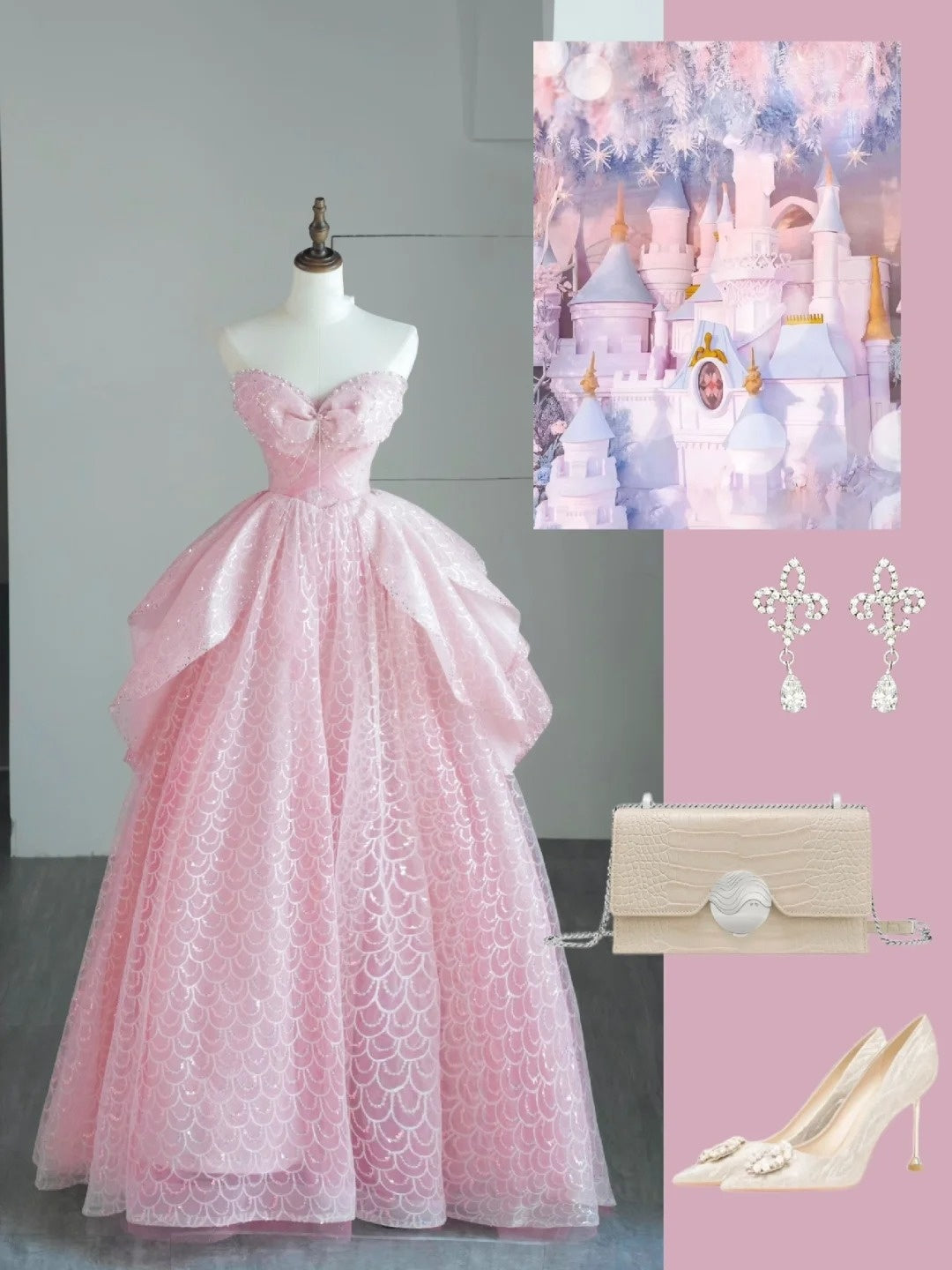 Cute Ball Gown Sweetheart Pink Tulle Long Prom Dresses Inspo 19th Birthday Outfits Formal Dress N528