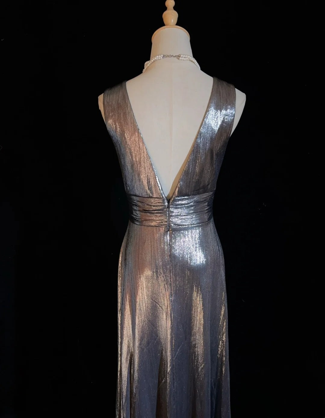 Vintage Prom Dresses Inspo A Line V Neck Grey With Ruffled 80s Long Formal Gown N2832