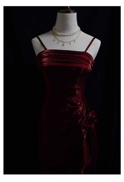 Vintage 50s High Low Spaghetti Straps Prom Dresses Inspiration Long Party Retro Evening Dress 20th Birthday Outfits AB2341