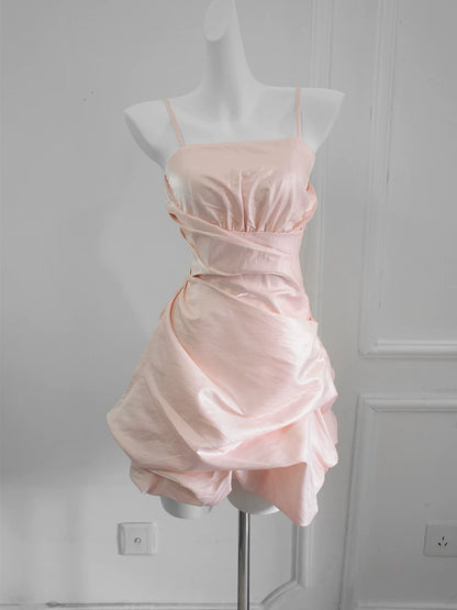 Vintage Ball Gown Spaghetti Straps Short Cocktail Dress 16th Birthday Outfits Homecoming Dresses Night Party Gown AB2370