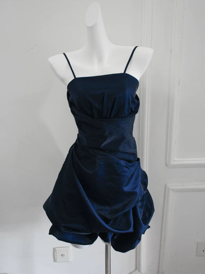 Vintage Ball Gown Spaghetti Straps Short Cocktail Dress 16th Birthday Outfits Homecoming Dresses Night Party Gown AB2370