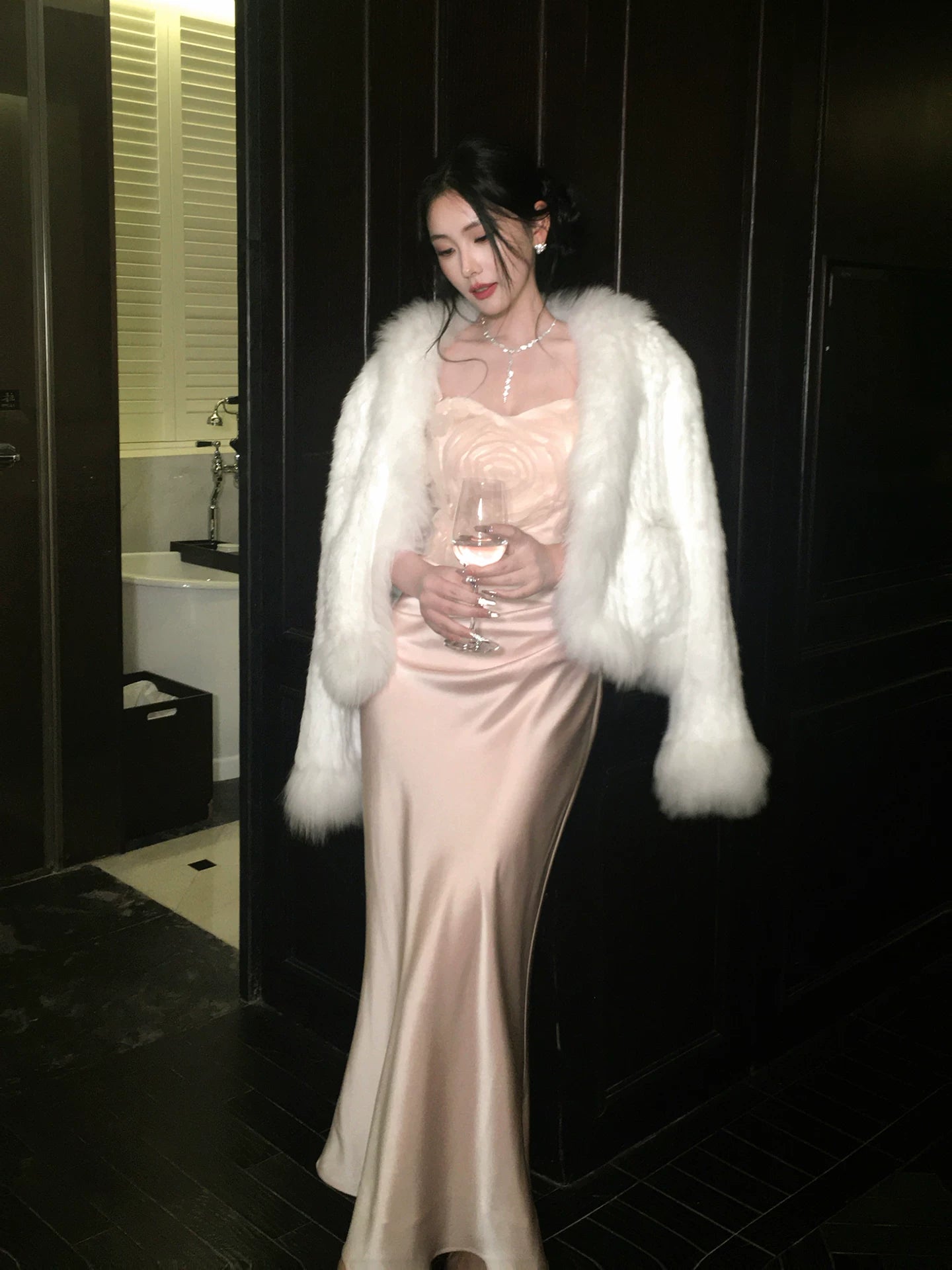 Sexy Mermaid Spaghetti Straps Pink Satin Prom Dresses Wedding Guest Dress 20th Birthday Outfits AB2464