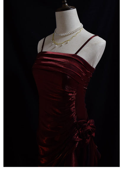 Vintage 50s High Low Spaghetti Straps Prom Dresses Inspiration Long Party Retro Evening Dress 20th Birthday Outfits AB2341