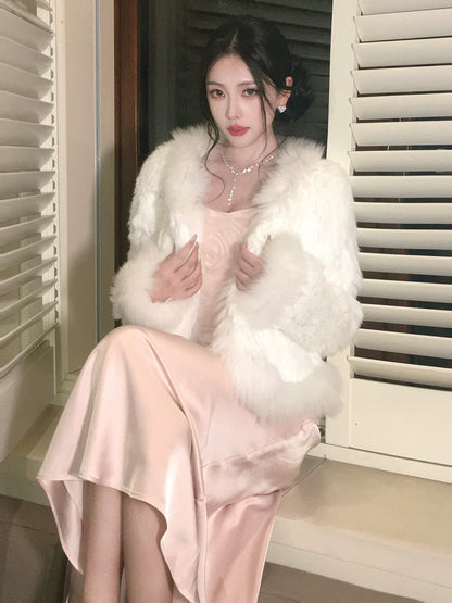 Sexy Mermaid Spaghetti Straps Pink Satin Prom Dresses Wedding Guest Dress 20th Birthday Outfits AB2464