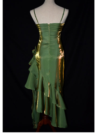 Vintage 1950s High Low Spaghetti Straps Prom Dresses Inspiration Long Party Retro Evening Dress 18th Birthday Outfits AB2342